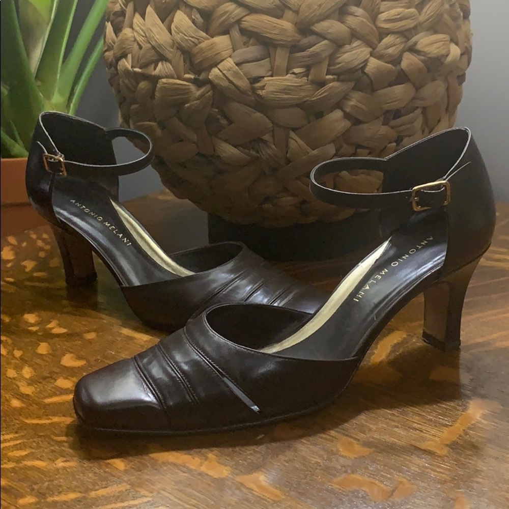 Antonio Melani brown heels with ankle strap